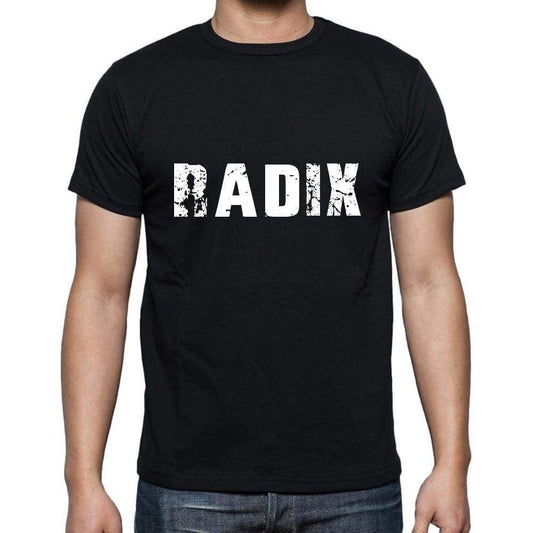 Radix Mens Short Sleeve Round Neck T-Shirt 5 Letters Black Word 00006 - Casual