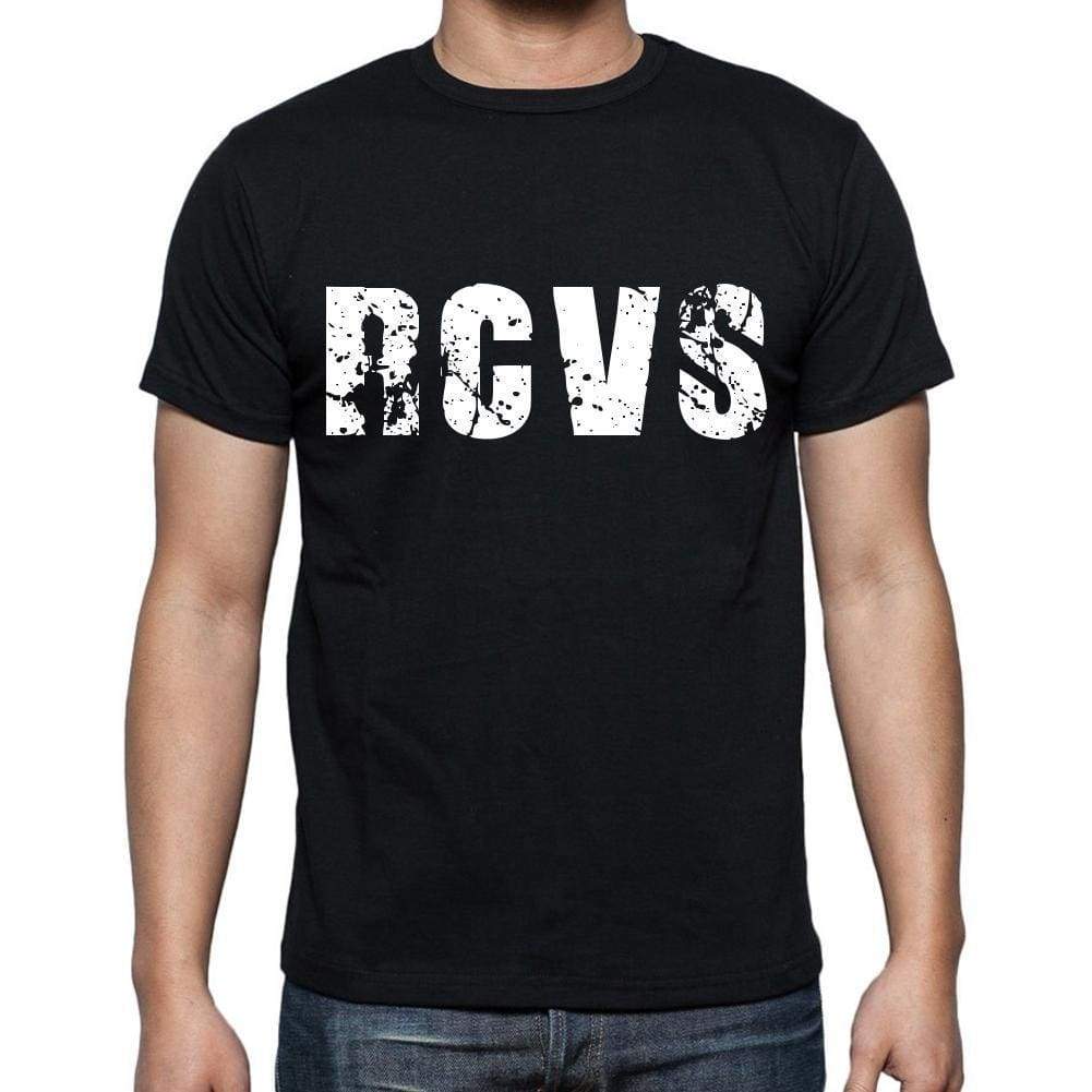Rcvs Mens Short Sleeve Round Neck T-Shirt 4 Letters Black - Casual