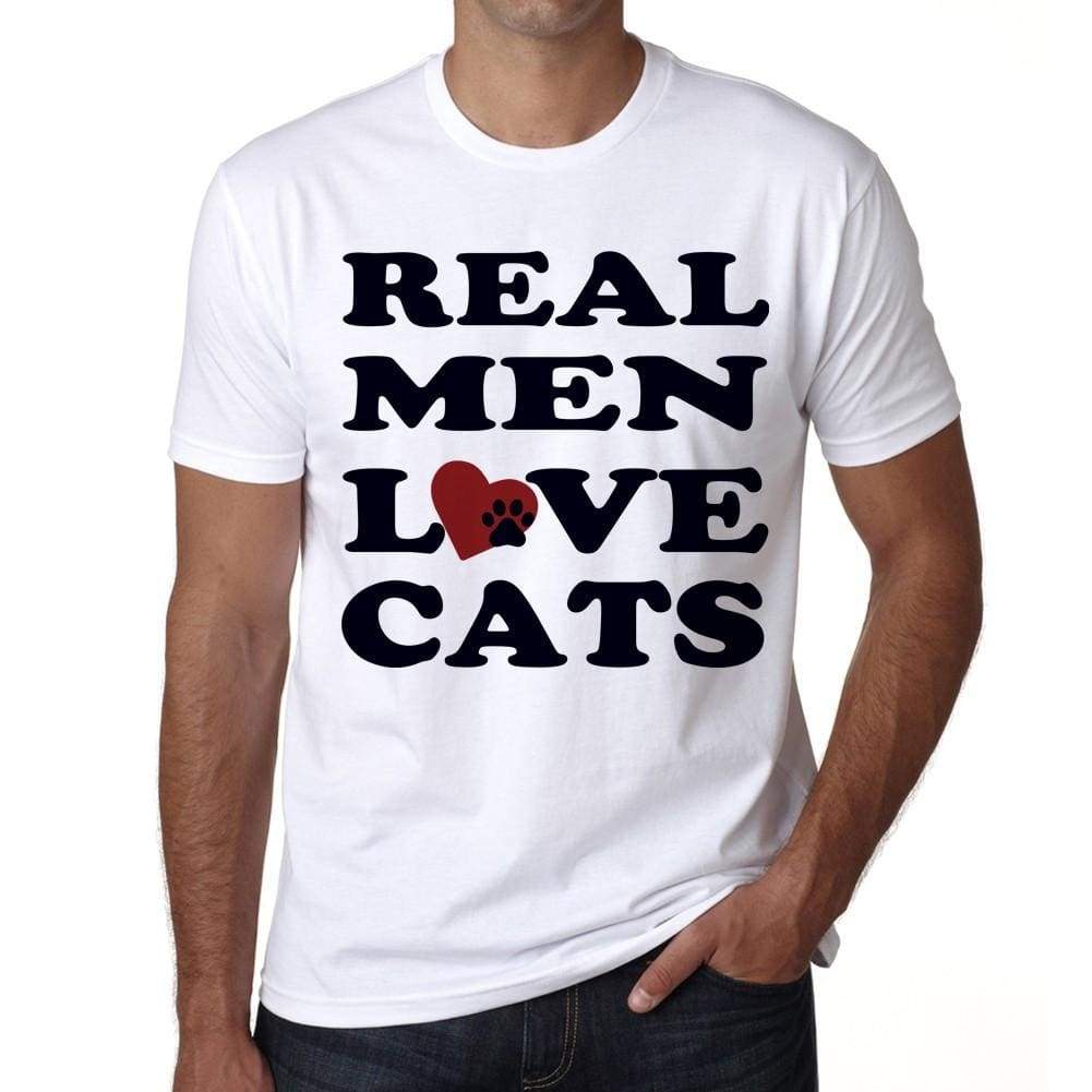 Real Men Love Cats 6 Tshirt Mens Tee White 100% Cotton 00186