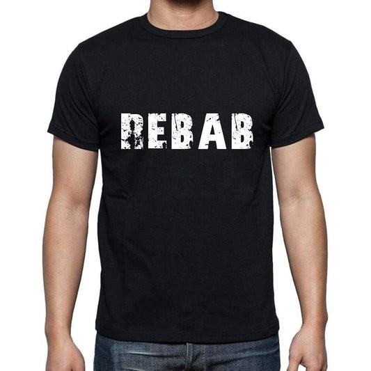 Rebab Mens Short Sleeve Round Neck T-Shirt 5 Letters Black Word 00006 - Casual