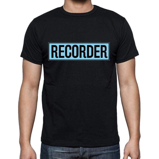 Recorder T Shirt Mens T-Shirt Occupation S Size Black Cotton - T-Shirt
