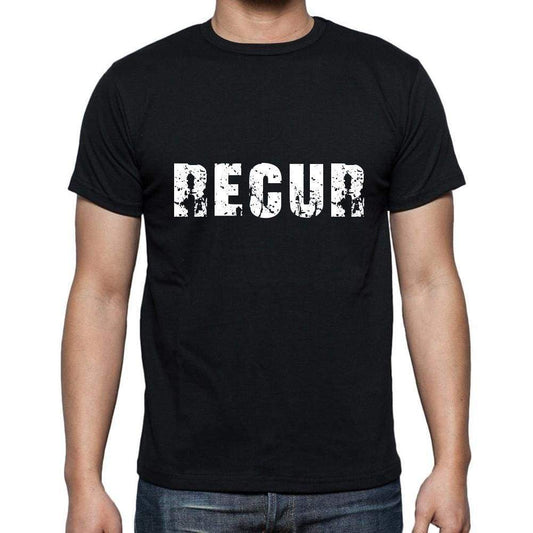 Recur Mens Short Sleeve Round Neck T-Shirt 5 Letters Black Word 00006 - Casual