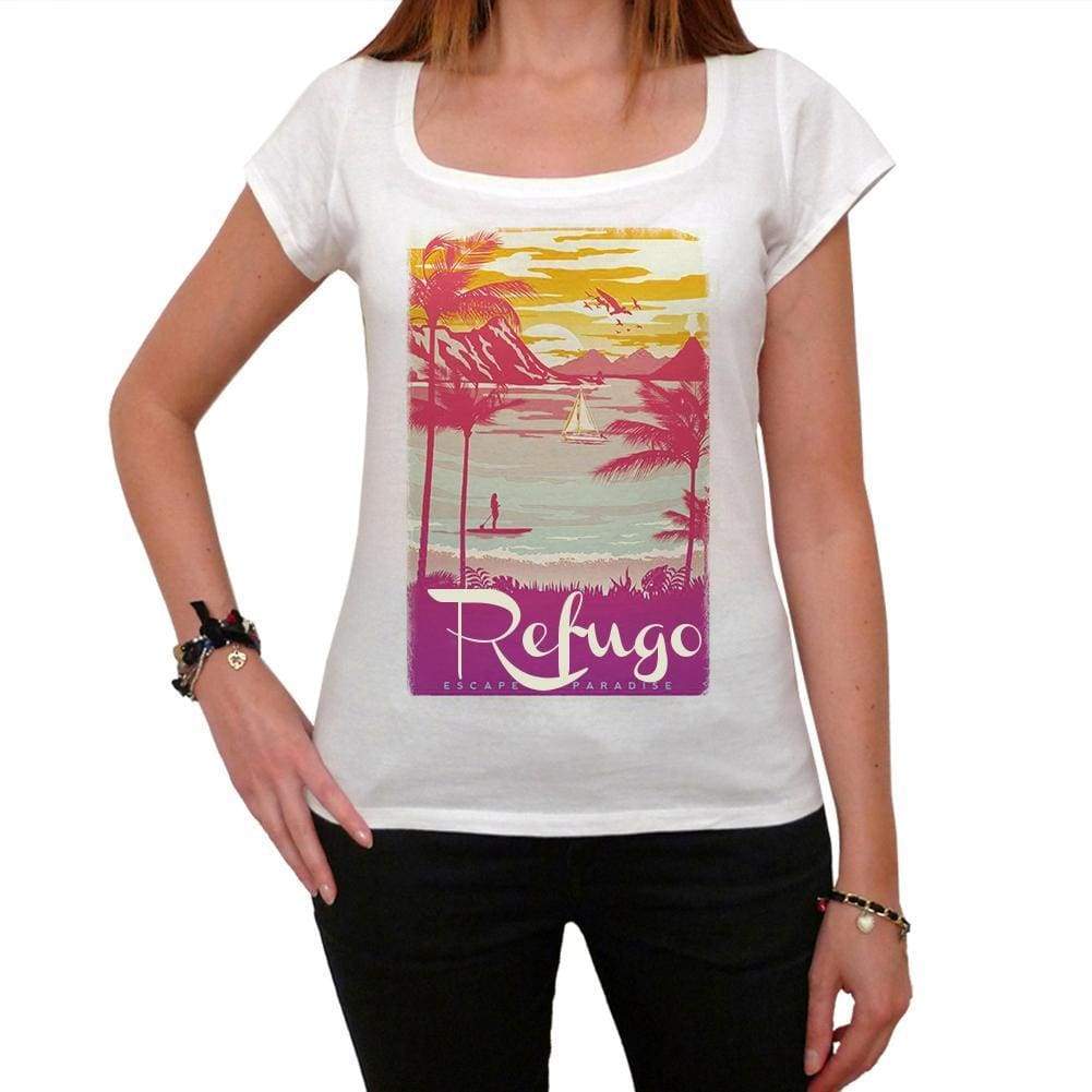 Refugo Escape To Paradise Womens Short Sleeve Round Neck T-Shirt 00280 - White / Xs - Casual