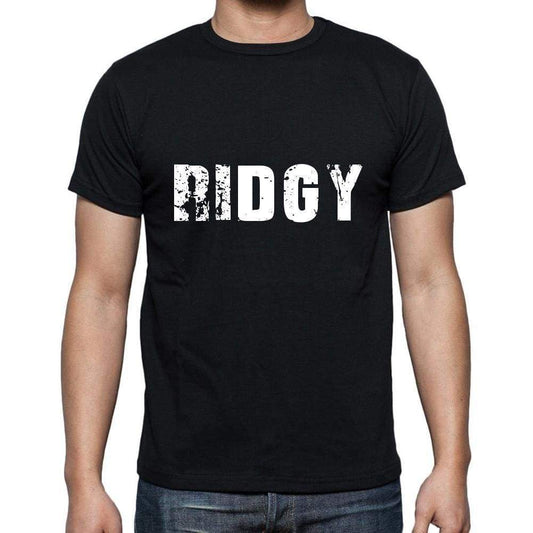 Ridgy Mens Short Sleeve Round Neck T-Shirt 5 Letters Black Word 00006 - Casual