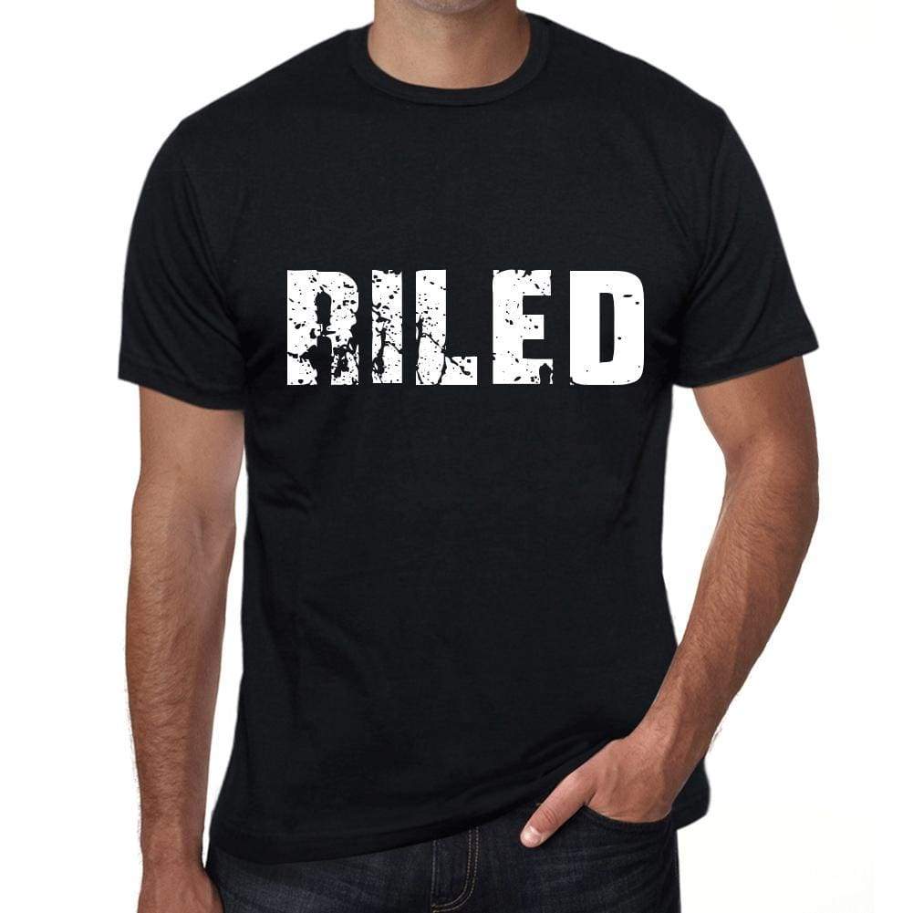 Riled Mens Retro T Shirt Black Birthday Gift 00553 - Black / Xs - Casual
