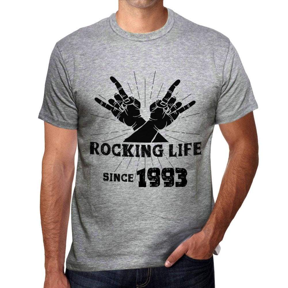 Rocking Life Since 1993 Mens T-Shirt Grey Birthday Gift 00420 - Grey / S - Casual