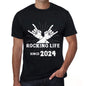 Rocking Life Since 2024 Mens T-Shirt Black Birthday Gift 00419 - Black / Xs - Casual