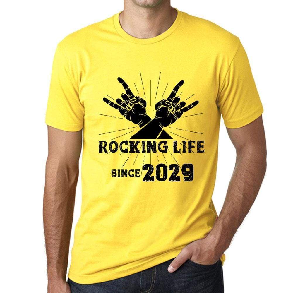 Rocking Life Since 2029 Mens T-Shirt Yellow Birthday Gift 00422 - Yellow / Xs - Casual