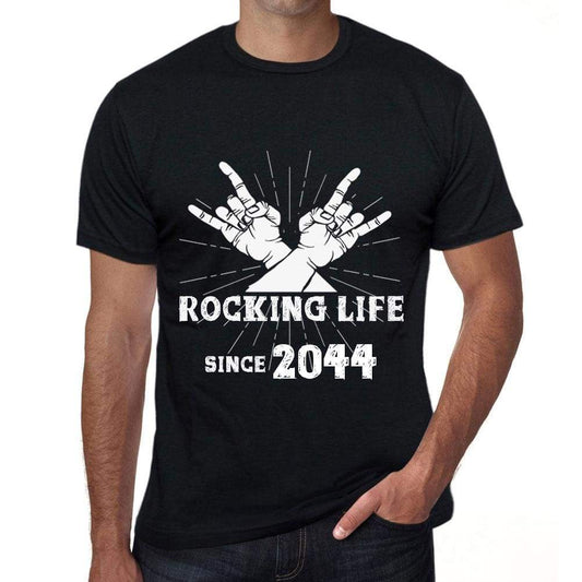 Rocking Life Since 2044 Mens T-Shirt Black Birthday Gift 00419 - Black / Xs - Casual