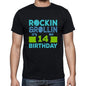 Rockin&rollin 14 Black Mens Short Sleeve Round Neck T-Shirt Gift T-Shirt 00340 - Black / S - Casual