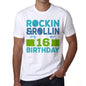 Rockin&Rollin 16, White, <span>Men's</span> <span><span>Short Sleeve</span></span> <span>Round Neck</span> T-shirt 00339 - ULTRABASIC