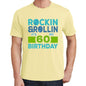 Rockin&rollin 60 Yellow Mens Short Sleeve Round Neck T-Shirt 00278 - Yellow / S - Casual