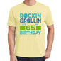 Rockin&rollin 65 Yellow Mens Short Sleeve Round Neck T-Shirt 00278 - Yellow / S - Casual