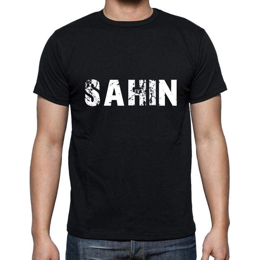 Sahin Mens Short Sleeve Round Neck T-Shirt 5 Letters Black Word 00006 - Casual