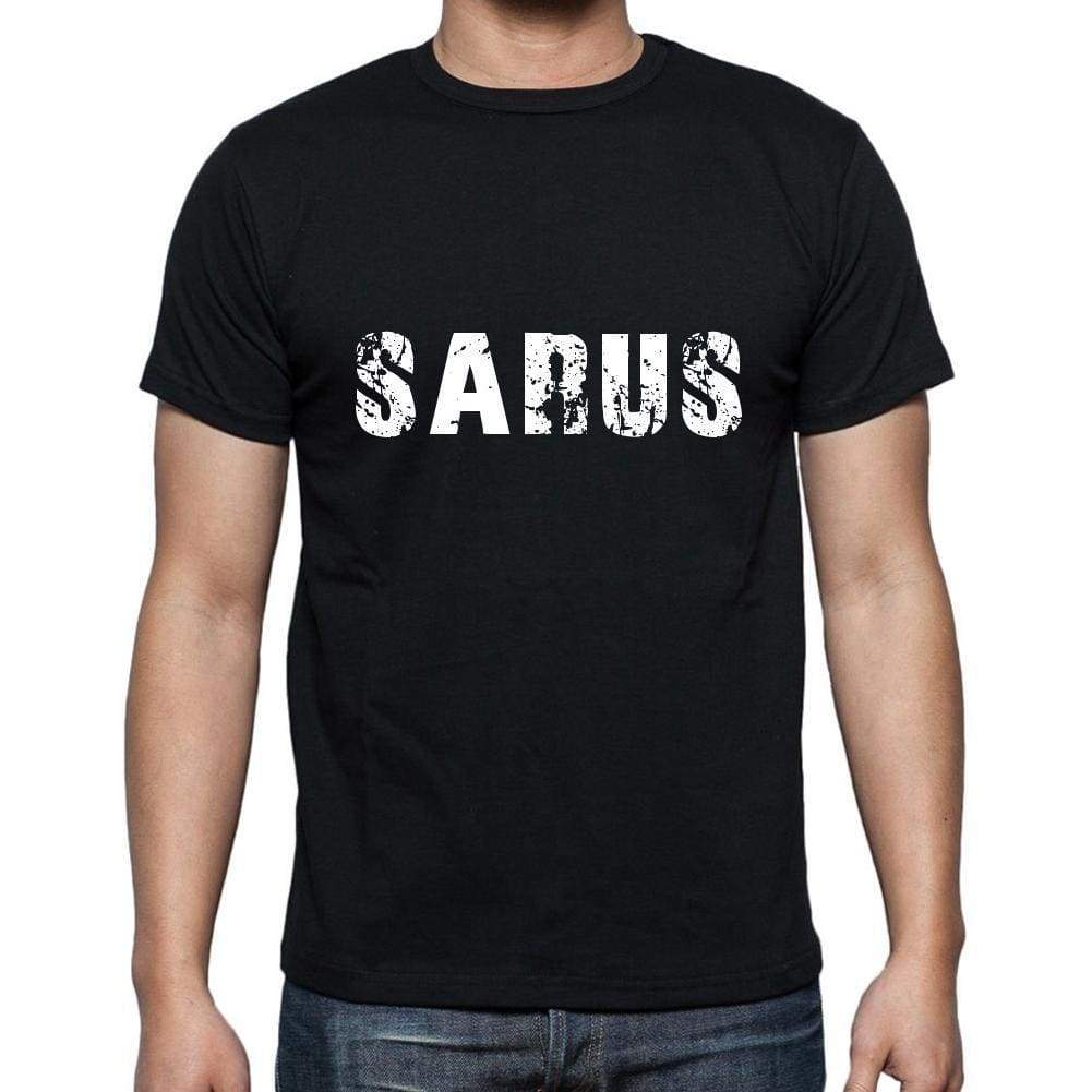 Sarus Mens Short Sleeve Round Neck T-Shirt 5 Letters Black Word 00006 - Casual