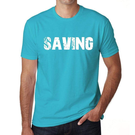 Saving Mens Short Sleeve Round Neck T-Shirt 00020 - Blue / S - Casual