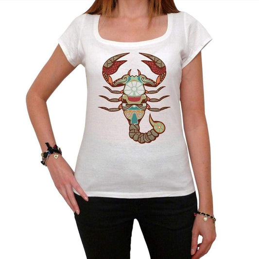 Scorpio zodiac sign, White <span>Women's</span> T-shirt, 100% cotton 00214 - ULTRABASIC