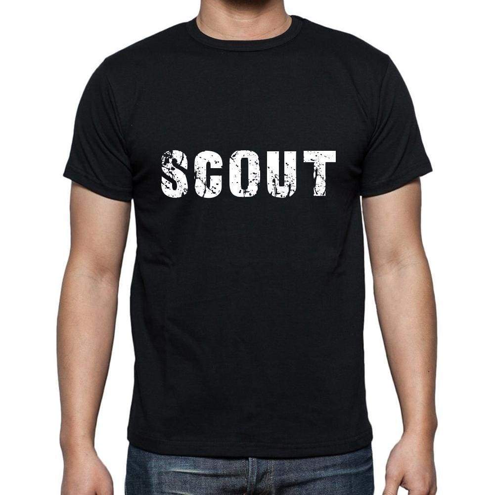 Scout Mens Short Sleeve Round Neck T-Shirt 5 Letters Black Word 00006 - Casual