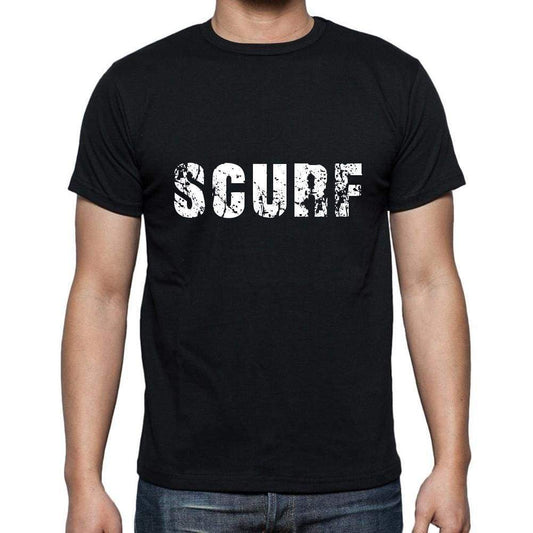 Scurf Mens Short Sleeve Round Neck T-Shirt 5 Letters Black Word 00006 - Casual