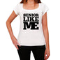 Senior Like Me White Womens Short Sleeve Round Neck T-Shirt - White / Xs - Casual