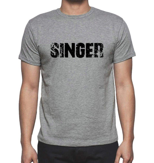 Singer Grey Mens Short Sleeve Round Neck T-Shirt 00018 - Grey / S - Casual