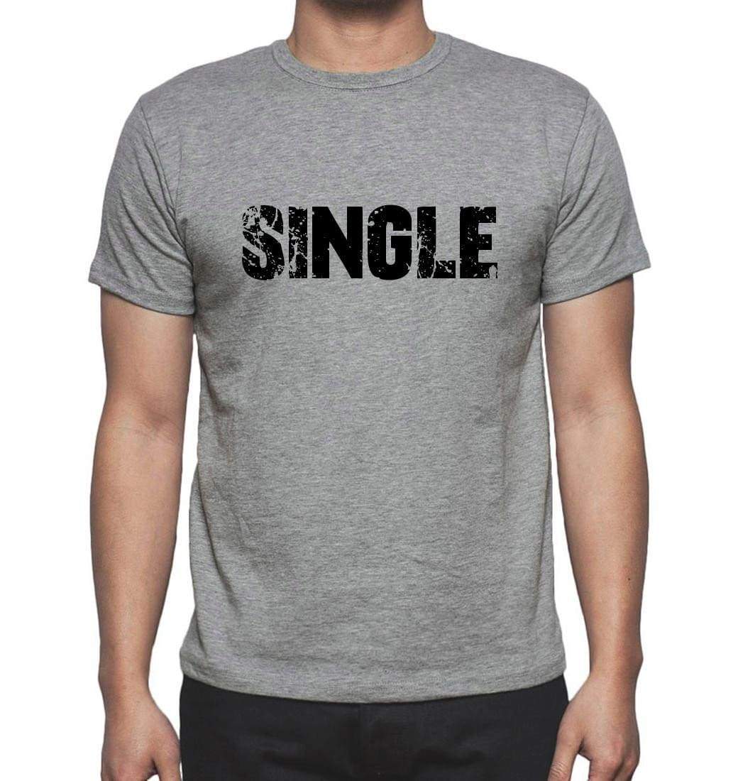 Single Grey Mens Short Sleeve Round Neck T-Shirt 00018 - Grey / S - Casual