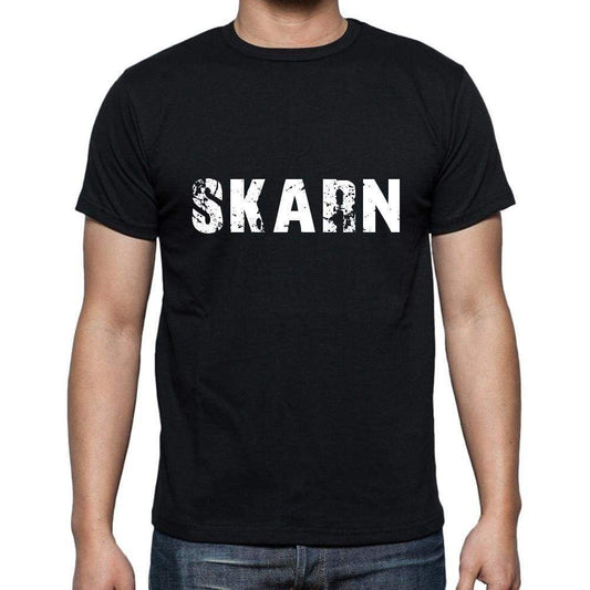 Skarn Mens Short Sleeve Round Neck T-Shirt 5 Letters Black Word 00006 - Casual