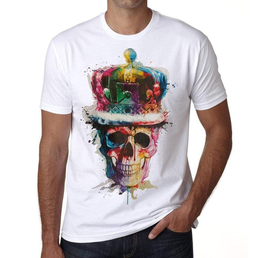 Skull Crown H Tshirt Mens Tee White 100% Cotton 00196