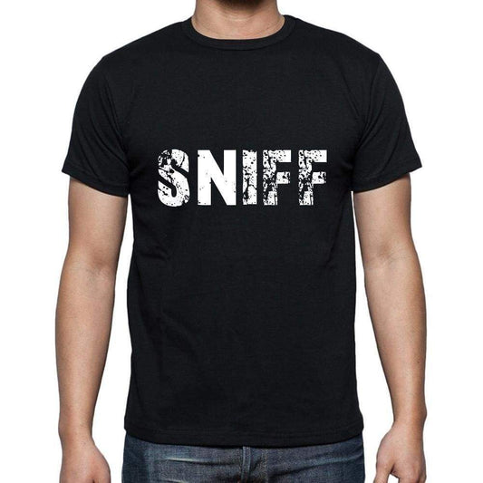 Sniff Mens Short Sleeve Round Neck T-Shirt 5 Letters Black Word 00006 - Casual