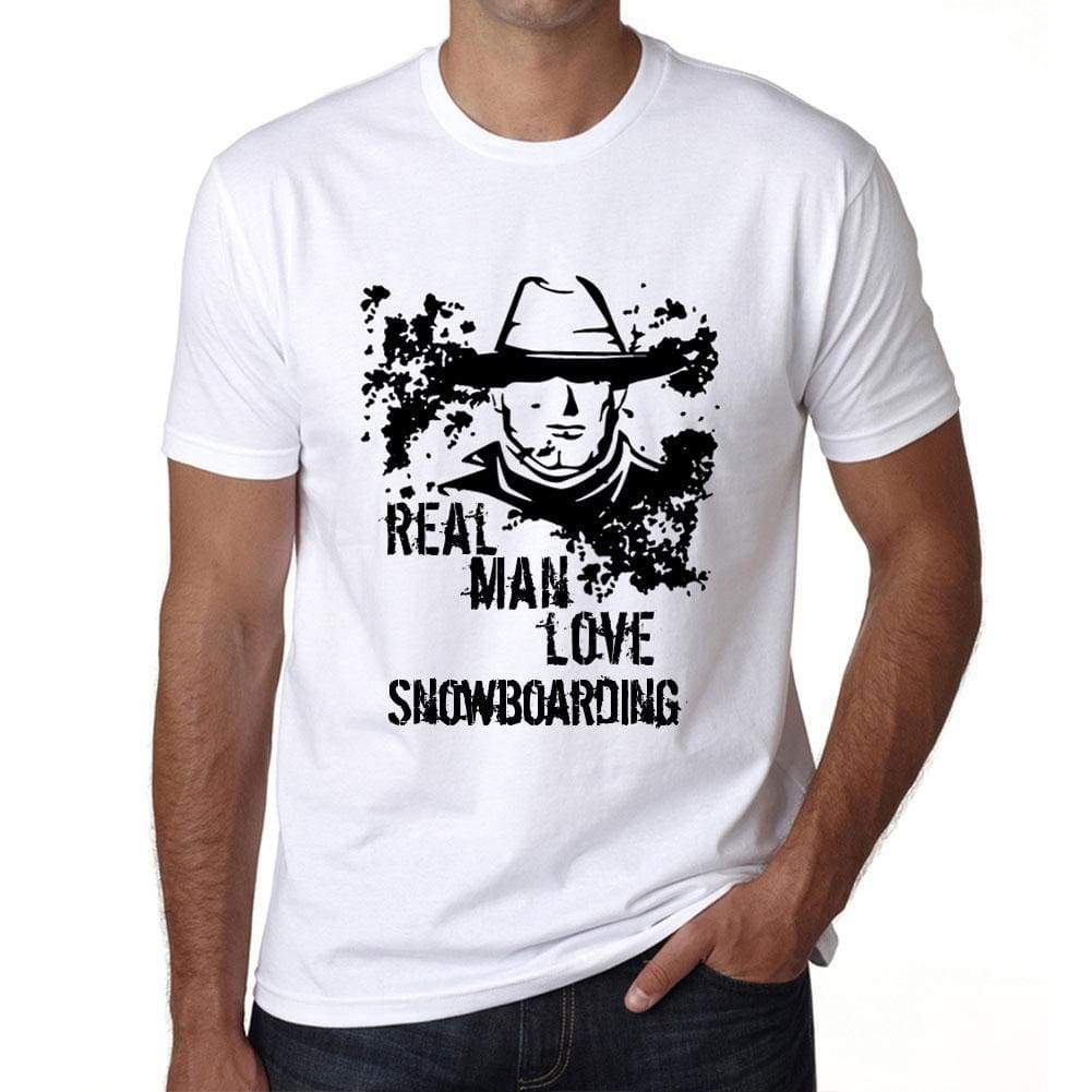 Snowboarding Real Men Love Snowboarding Mens T Shirt White Birthday Gift 00539 - White / Xs - Casual