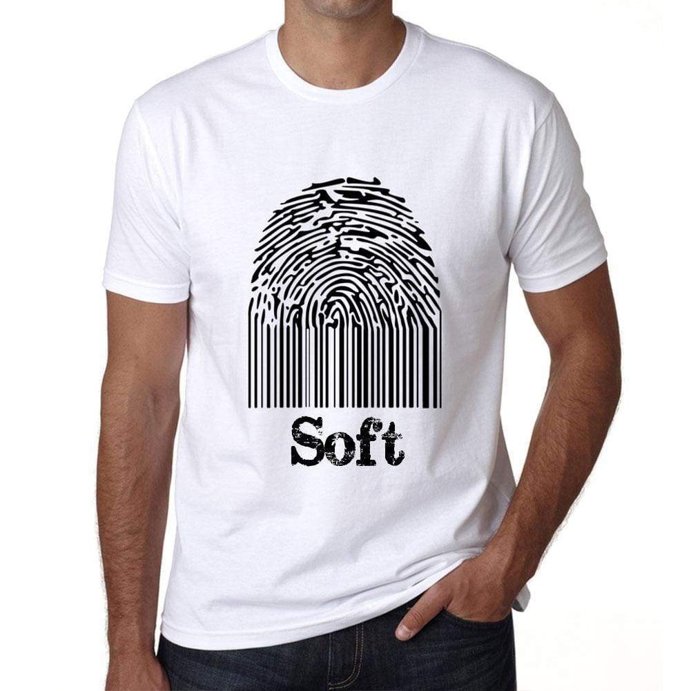 Soft Fingerprint White Mens Short Sleeve Round Neck T-Shirt Gift T-Shirt 00306 - White / S - Casual