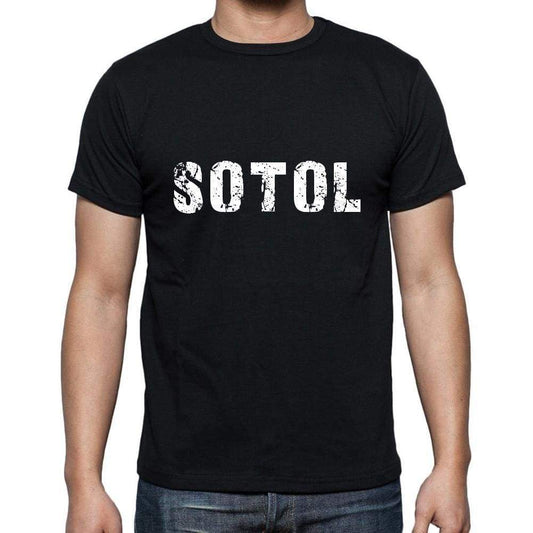 Sotol Mens Short Sleeve Round Neck T-Shirt 5 Letters Black Word 00006 - Casual