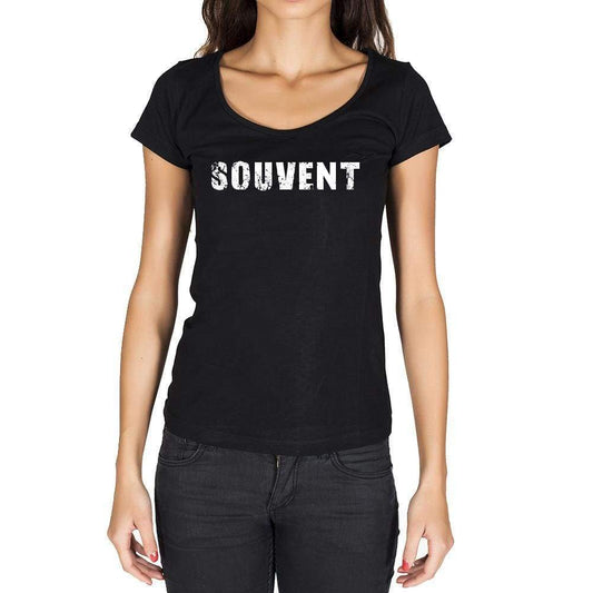 Souvent French Dictionary Womens Short Sleeve Round Neck T-Shirt 00010 - Casual