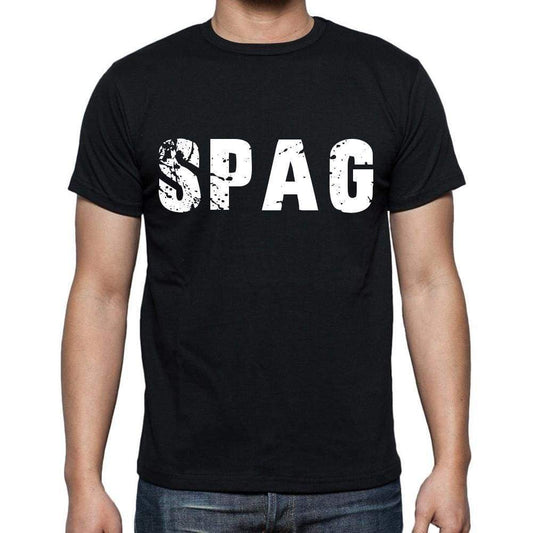 Spag Mens Short Sleeve Round Neck T-Shirt 4 Letters Black - Casual