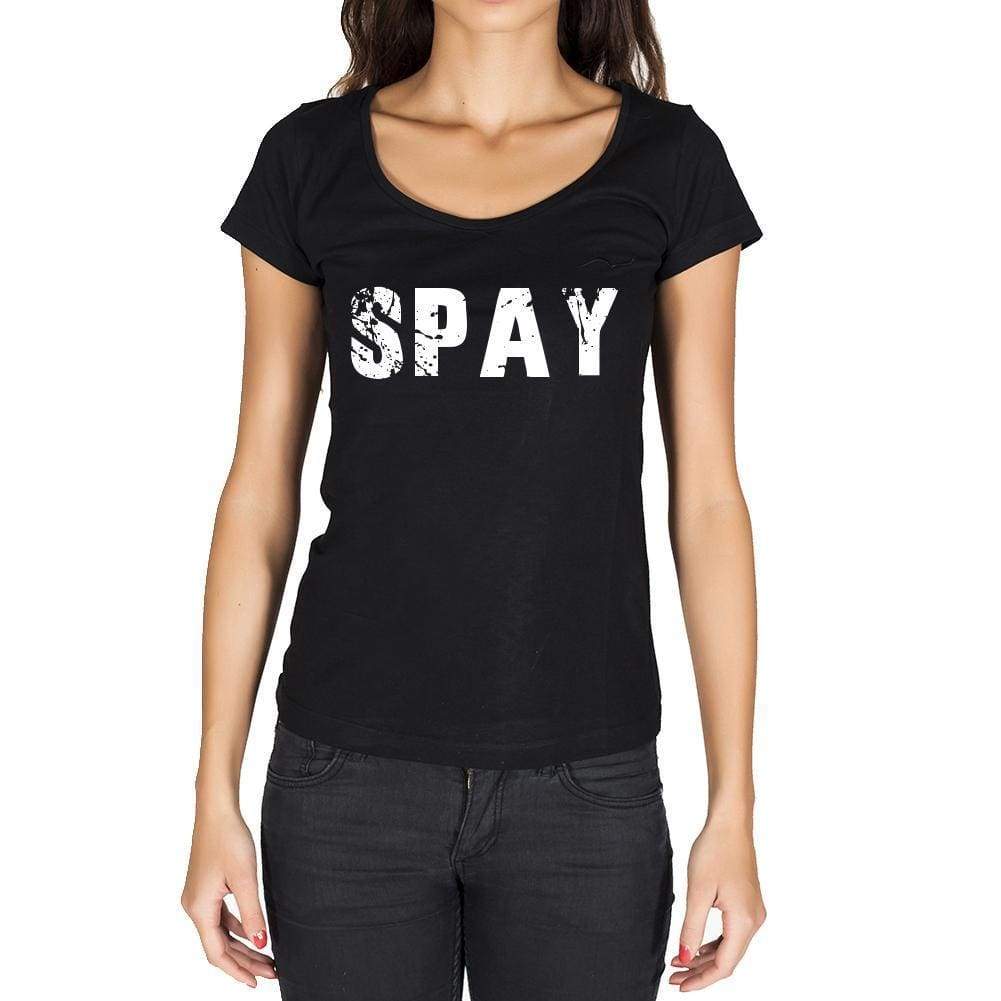 Spay German Cities Black Womens Short Sleeve Round Neck T-Shirt 00002 - Casual