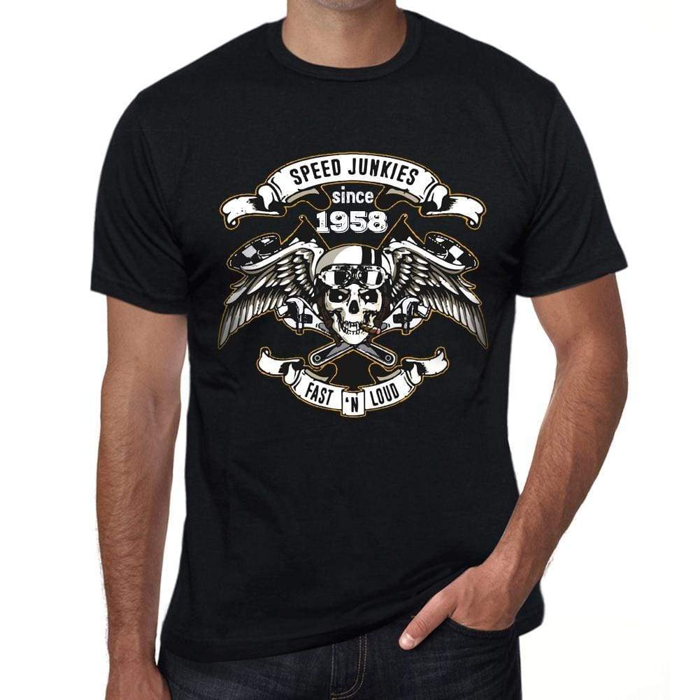 Speed Junkies Since 1958 Mens T-Shirt Black Birthday Gift 00462 - Black / Xs - Casual