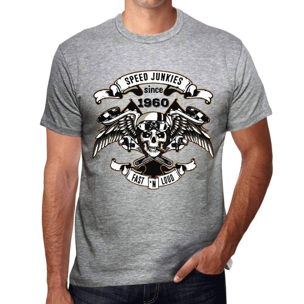 Speed Junkies Since 1960 Mens T-Shirt Grey Birthday Gift 00463 - Grey / S - Casual