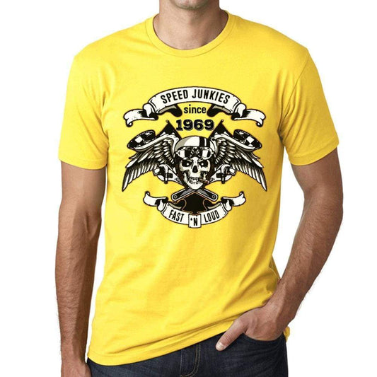 Speed Junkies Since 1969 Mens T-Shirt Yellow Birthday Gift 00465 - Yellow / Xs - Casual