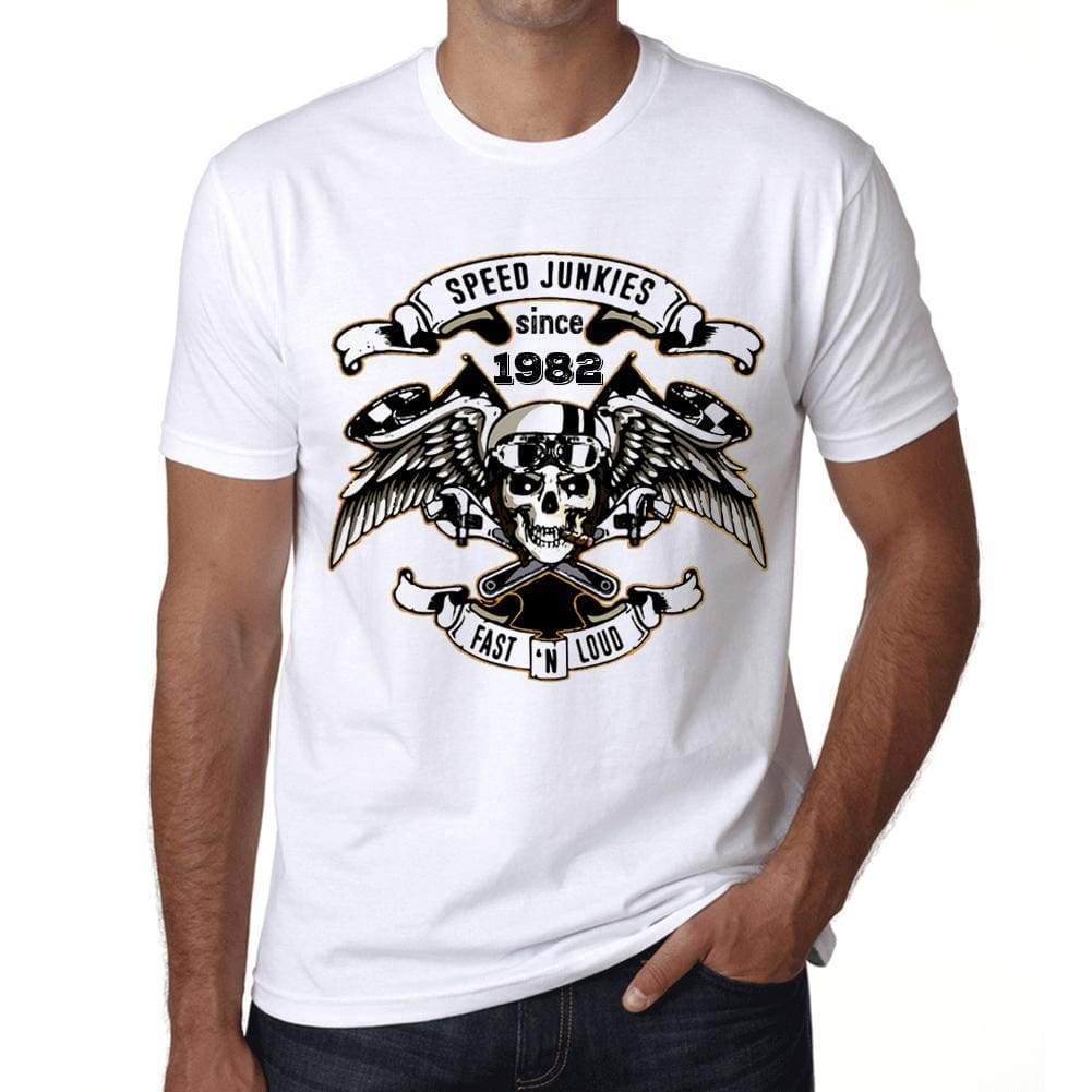 Speed Junkies Since 1982 Mens T-Shirt White Birthday Gift 00461 - White / Xs - Casual