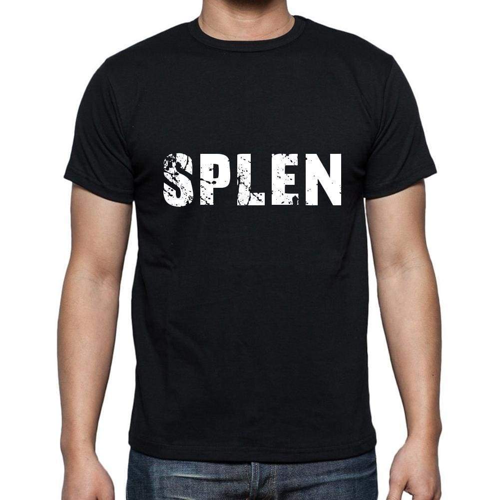 Splen Mens Short Sleeve Round Neck T-Shirt 5 Letters Black Word 00006 - Casual