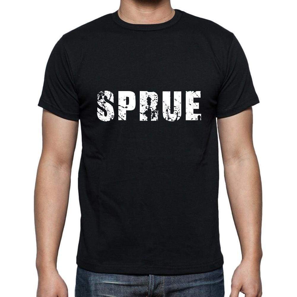Sprue Mens Short Sleeve Round Neck T-Shirt 5 Letters Black Word 00006 - Casual