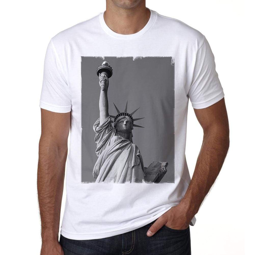Statue Of Liberty America Mens Short Sleeve Round Neck T-Shirt