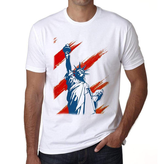 Statue Of Liberty Us Mens Short Sleeve Round Neck T-Shirt