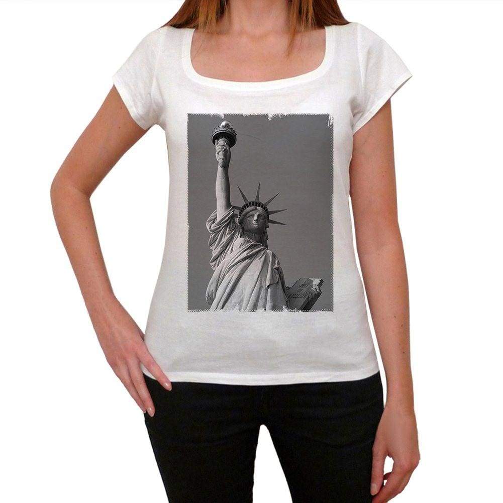 Statue Of Liberty Womens Short Sleeve Round Neck T-Shirt 00111