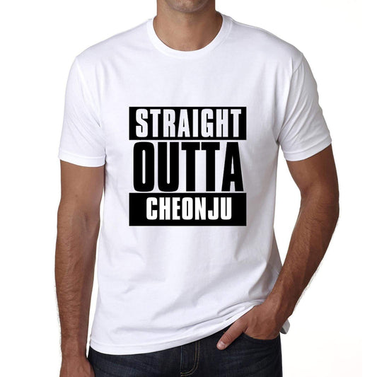 Straight Outta Cheonju Mens Short Sleeve Round Neck T-Shirt 00027 - White / S - Casual