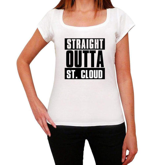 Straight Outta St. Cloud Womens Short Sleeve Round Neck T-Shirt 00026 - White / Xs - Casual