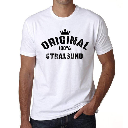 Stralsund 100% German City White Mens Short Sleeve Round Neck T-Shirt 00001 - Casual