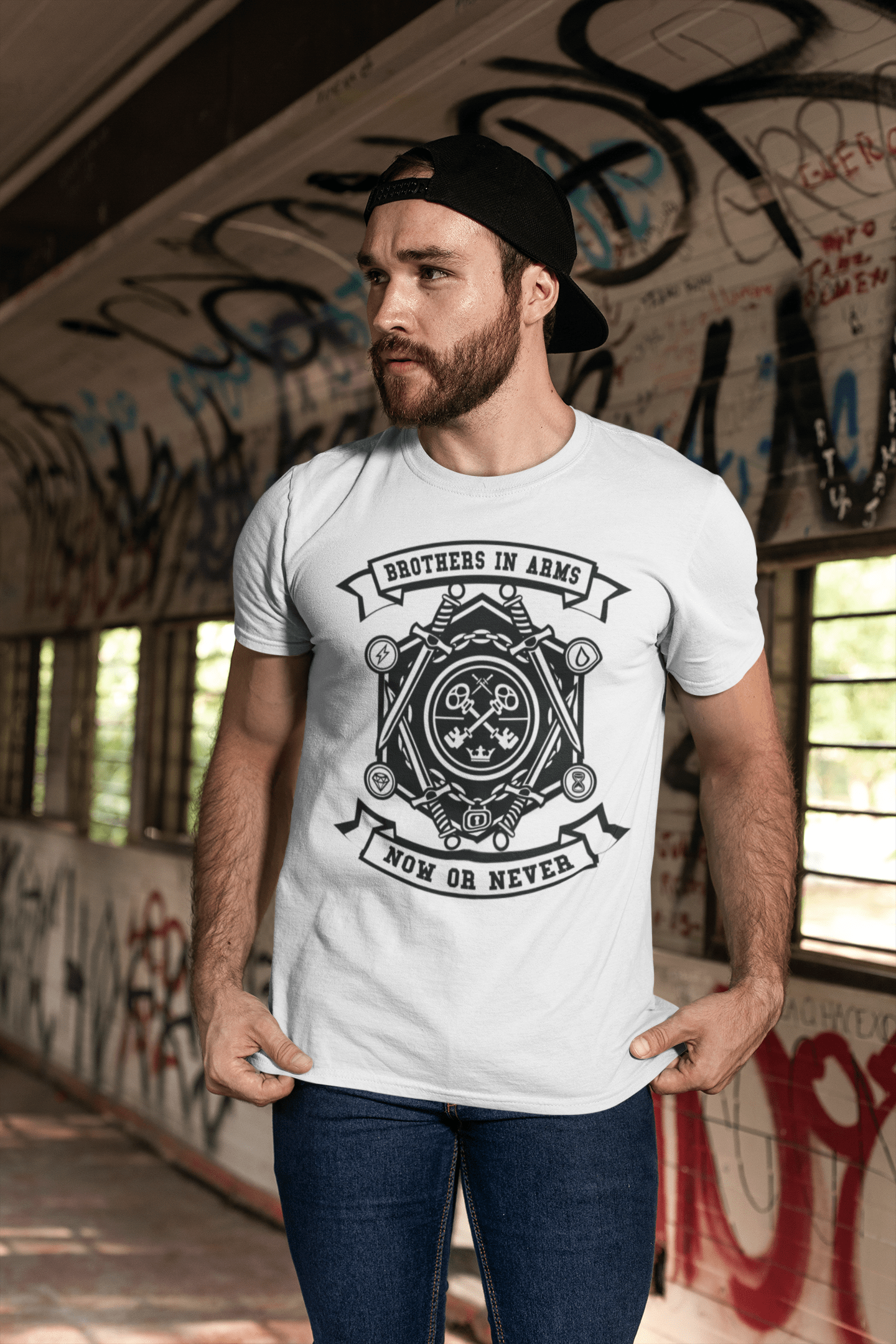 ULTRABASIC Herren T-Shirt Brothers in Arms – Now or Never – Patriotisches T-Shirt der Armee