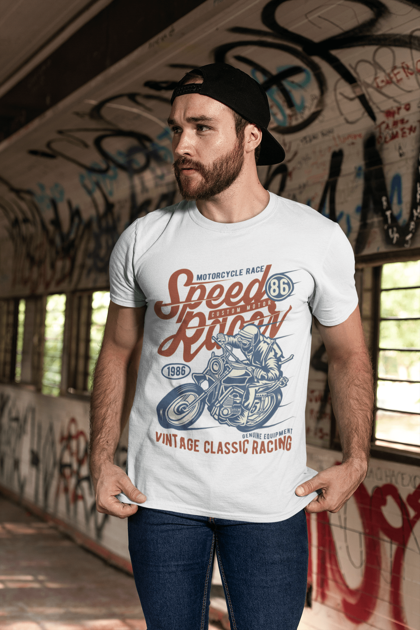 ULTRABASIC Herren-Grafik-T-Shirt Speed ​​Custom Motor Racer – Vintage Classic Racing