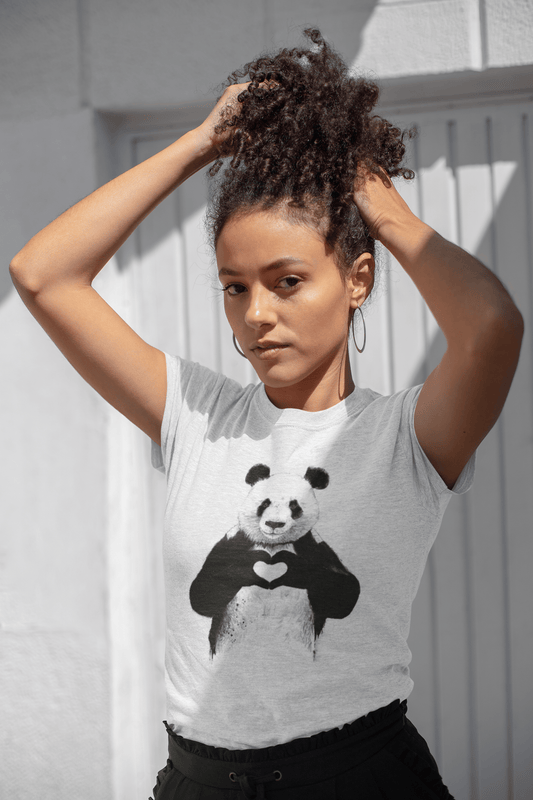 Panda 2, T-Shirt für Damen, T-Shirt-Geschenk Rundhals 00224